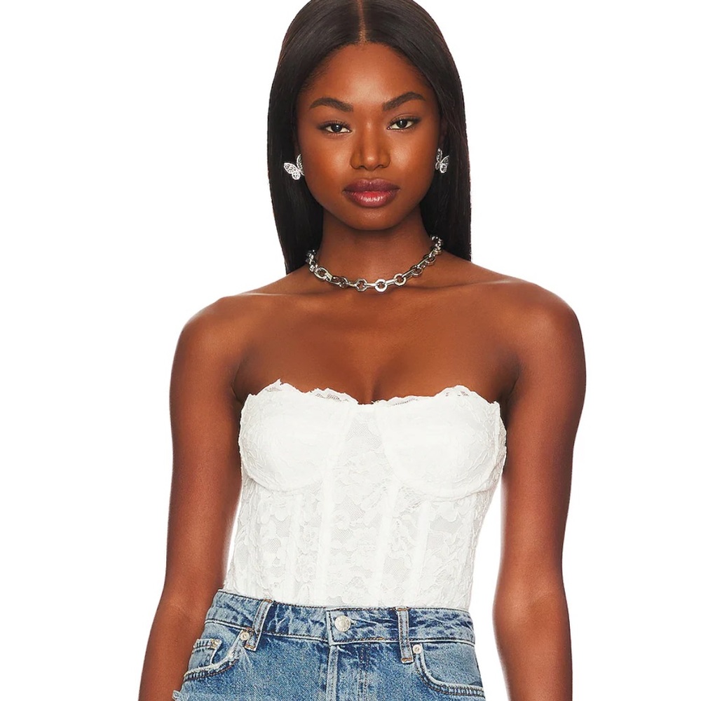 NWT Oskar Bodysuit in Orchid White Bardot XS